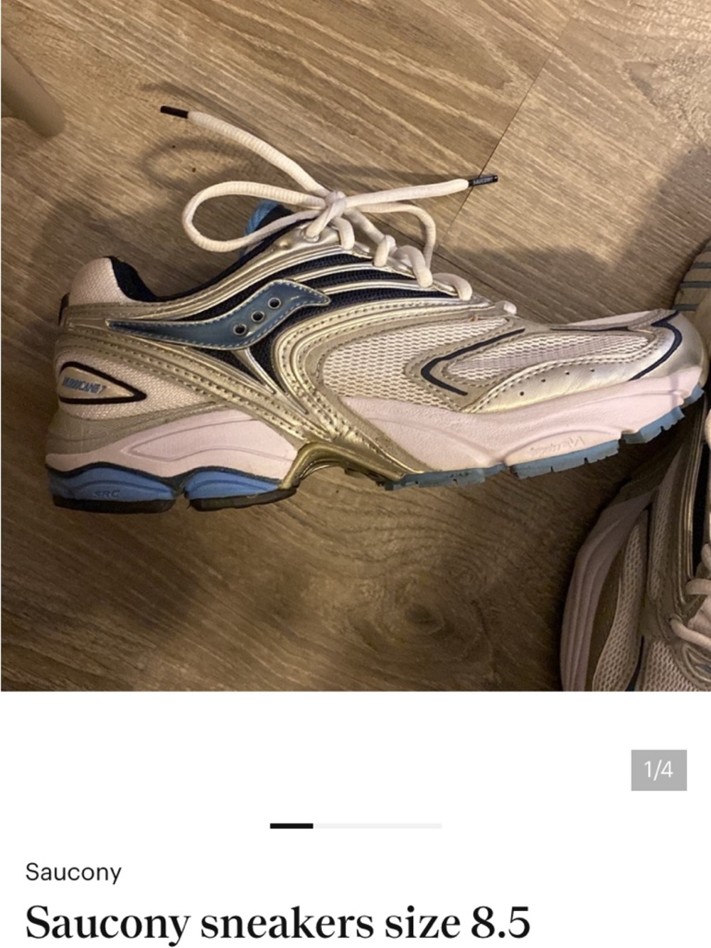 Saucony White and Light Blue Women's Sneakers